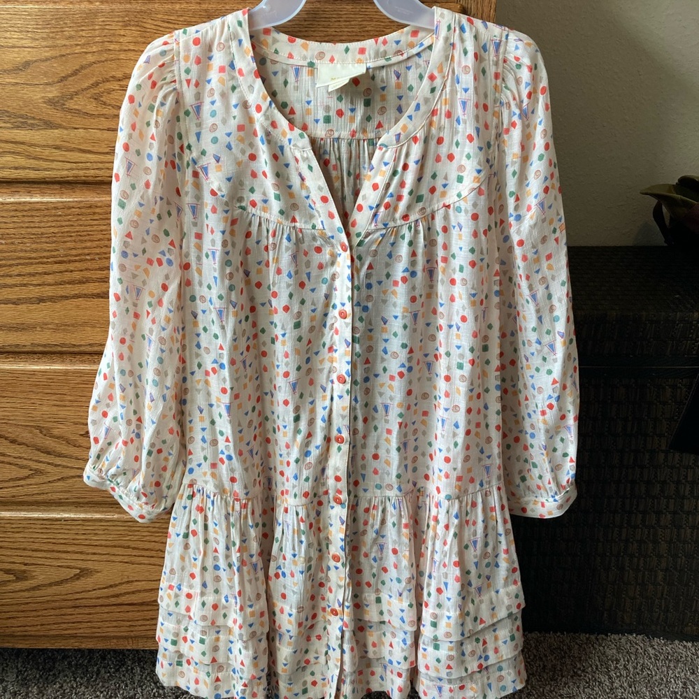 Anthropologie Maeve Ruffle Blouse - Size S